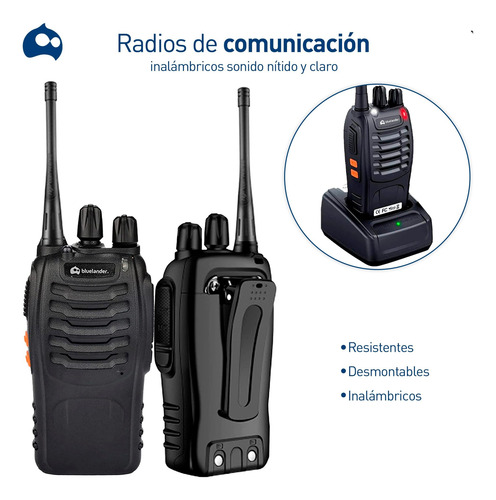 4 Radios Walkie Talkie Largo Alcance 16 Canales 400-470mhz