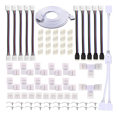 Kit De Conectores Led Para Tira De Led Rgb 5050 De 10 Mm, Ac