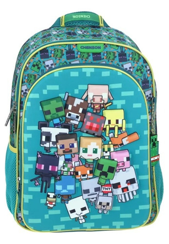 Mochila escolar Chenson Minecraft VS1407 color azul diseño minecraft 23L