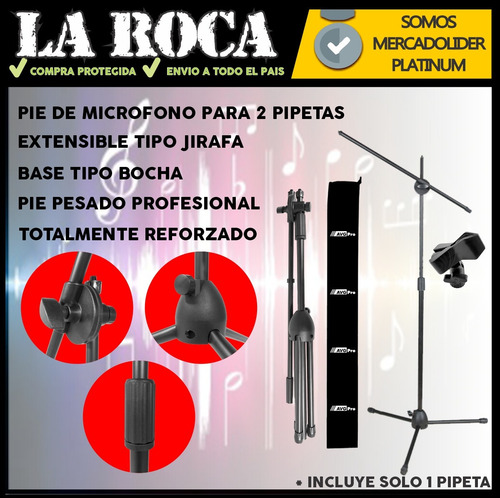 Imagen 5 de 10 de Combo Microfono Parquer Sn58b + Pie Microfono Funda Cable