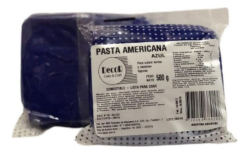 Pasta Americana Para Forrar Azul X500g
