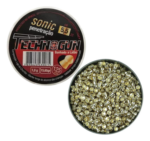 Chumbinho Munição Technogun Sonic Gold 5.5mm 125un