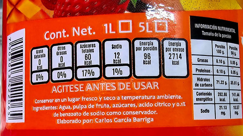 Pulpa Concentrado Sabor Frutos Rojos 2lt Oasis Natural
