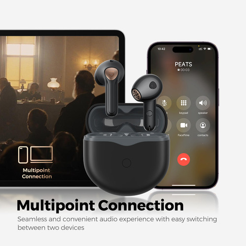 Audífonos Inalámbricos Bluetooth Soundpeats Air4 Color Negro Color de la luz Negro