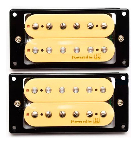 Set Captadores Humbucker Creme Com Moldura Powered By Lace