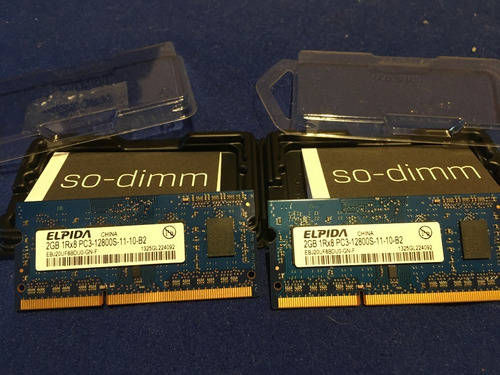 Memoria Ram Elpida 2gbx2 (4gb) 1rx8 Pc3-12800s-11-10-b2