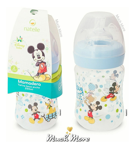 Mamadera Disney Natelle 250 Ml. Minnie/ Mickey Ancha, 3-6 M