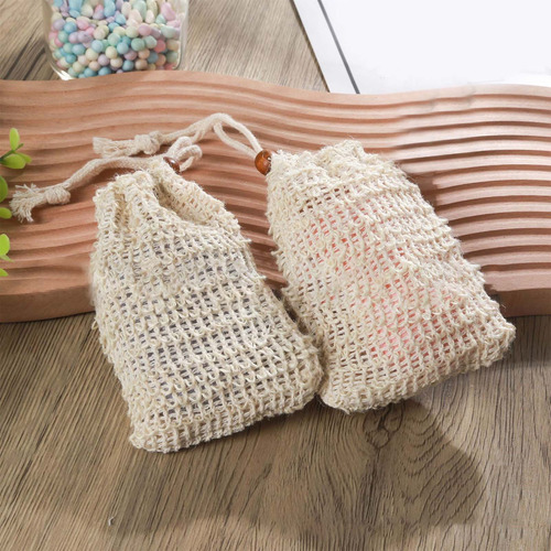 Bolsa De Malla Espumosa De Algodón Y Lino Pp Pure Natural He