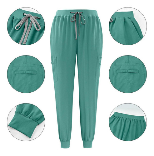 Conjunto De Uniforme Exfoliante Para Mujer, Cuello Verde S