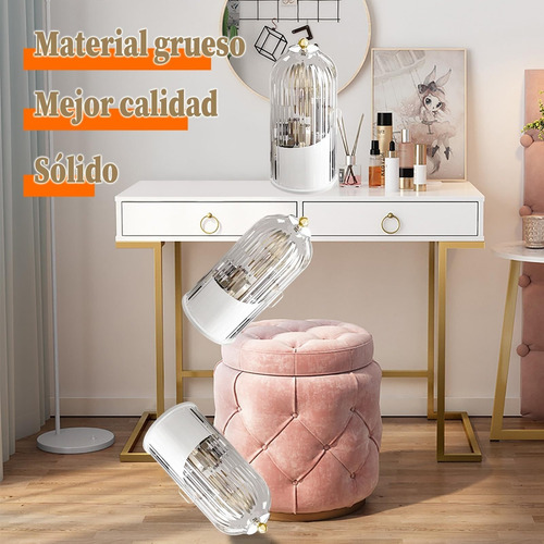 Organizador De Maquillaje Giratorio, Organizador Con Tapa