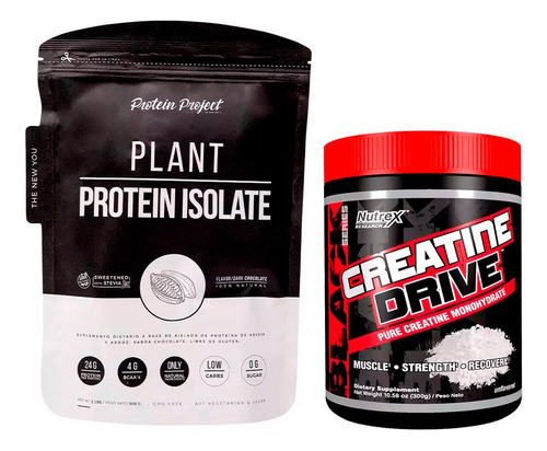 Kit Plant Protein P. Project 908 Gr + Creatina Nutrex 300 Gr