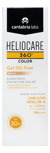 Heliocare 360 Oil-free Protector Solar Piel Grasa Beige 50ml