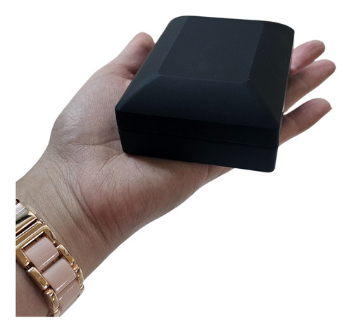 Porta Joias Iluminado Led Estojo Para Colar Caixa Para Joias Cor Preto