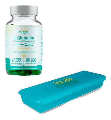 L-glutatión + L-cisteina + Vitamin A,c,e -100cps+ Pastillero