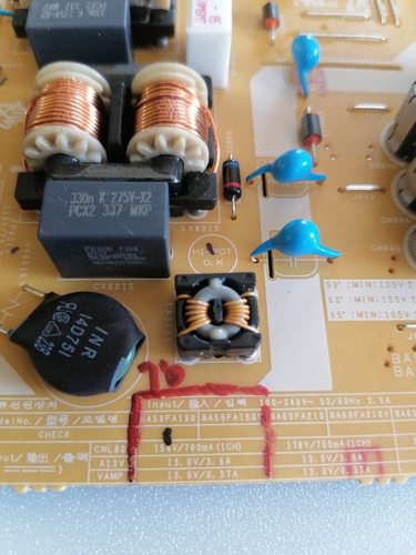 Fuente Samsung Un58cu7000fxza Ba58fa190v (Usado)