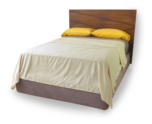 4 Fundas De Almohada | Matrimonial | 2 Colores A Color Mostaza - Mostaza Liso
