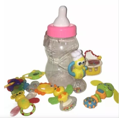 Mamadera Gigante Con Accesorios Sonajeros Bebes Babytoys