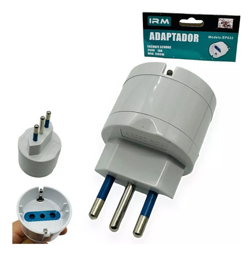 Adaptador Simple Enchufe Europeo Americano Schuko 10a 1500w