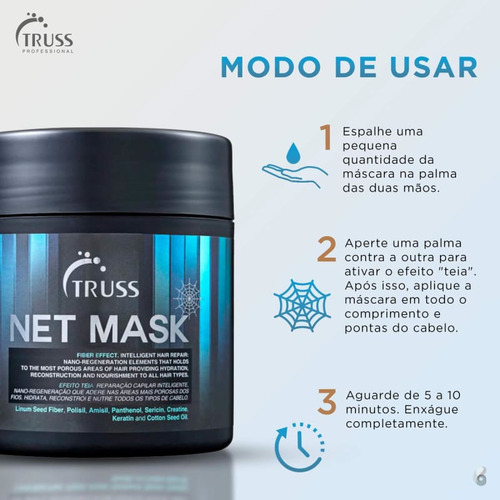 Truss Máscara Net Mask 550g E Sérum Night Spa 250ml