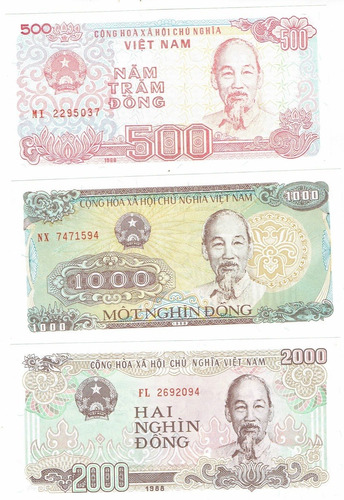 Billetes De Vietnam (3), Sin Circular.  Jp