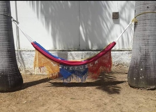 Hamaca Extra Matrimonial Bandera  De Venezuela En Algodón