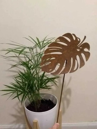Imagen 4 de 9 de Set X6 Pincho Decorativo Y Tutor De Plantas En Chapa Oxido