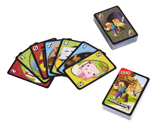 Juego De Cartas Uno Minecraftt Mattel Games Juego De Mesa
