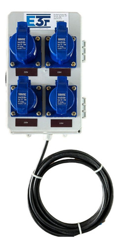Quadro Com Tomadas 2p+t 16a 220v Extensão P/canteiro Obras