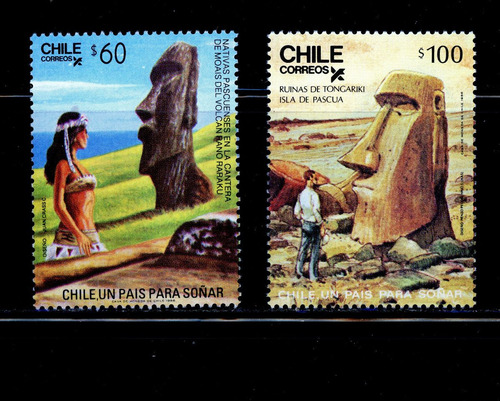 Sellos Postales De Chile. Bonita Serie Isla De Pascua. 1986.