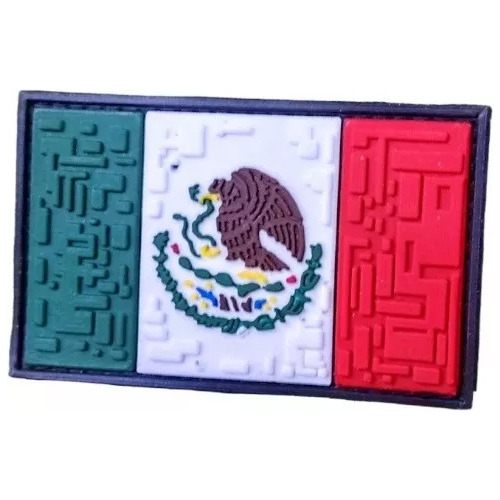 Parche Insignia Pvc Bandera  México Pixeliado Gotcha Airsoft