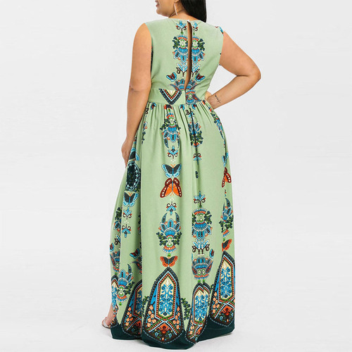 Vestido T Para Mujer, Talla Grande, Estampado A La Moda, Cue
