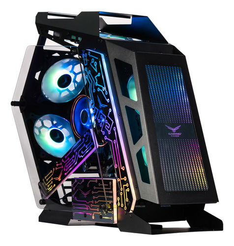 Gabinete Gamer Naceb Olympian Na-0641 Argb Cristal Templado Negro