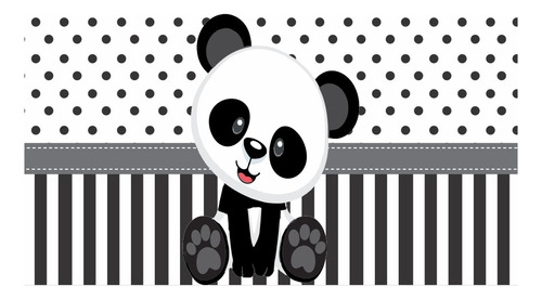 Painel Lona Banner Panda Baby 100x70cm Festa Aniversário