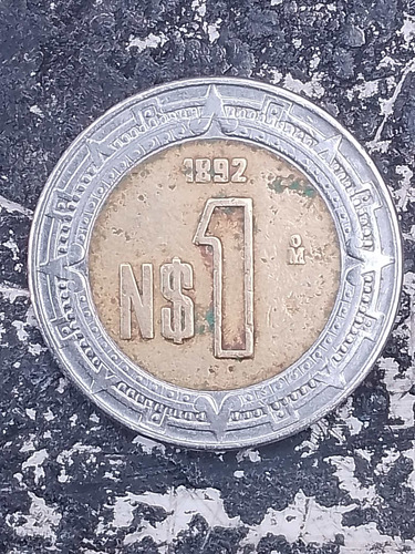 Moneda De N$ 1 Pesó De Año 1892 Con Año Real De 1992