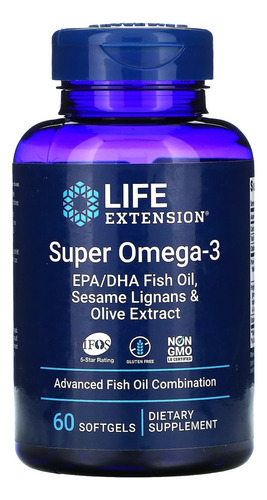 Super Omega 3 (60 Softgels) Selos Ifos E Gmo Life Extension Sabor caps
