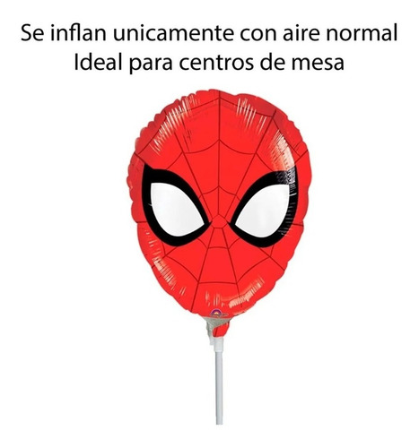 6 Globos Spiderman Cabeza Rojo Centro Mesa Met 9in Fiesta