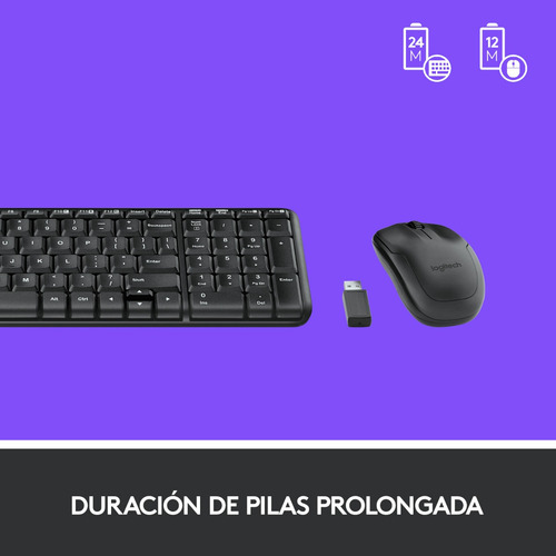 Kit Teclado Y Mouse Inalambrico Mk220 Logitech Color del mouse Negro Color del teclado Negro