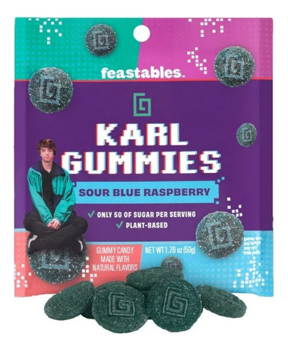 Gomitas Karl Gummies Feastables By Mr Beast Frambuesa Azul -