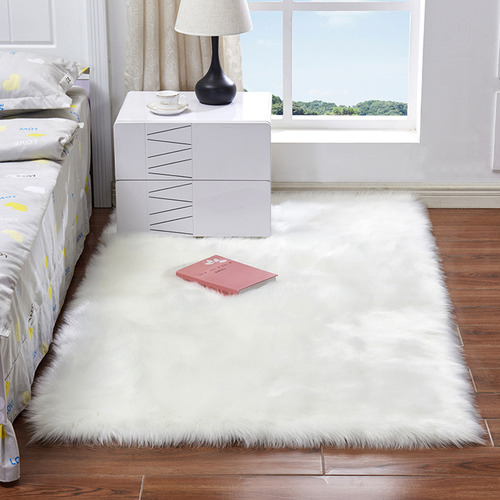 Alfombra Ultrasuave Y Esponjosa De Piel De Oveja Sintética D