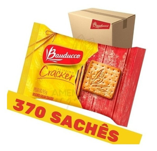 370 Sachês Biscoito Bauducco Cream Cracker Envelopados