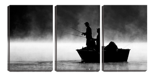 Quadro Decorativo 80x140 Pescadores Entre Bruma Pb