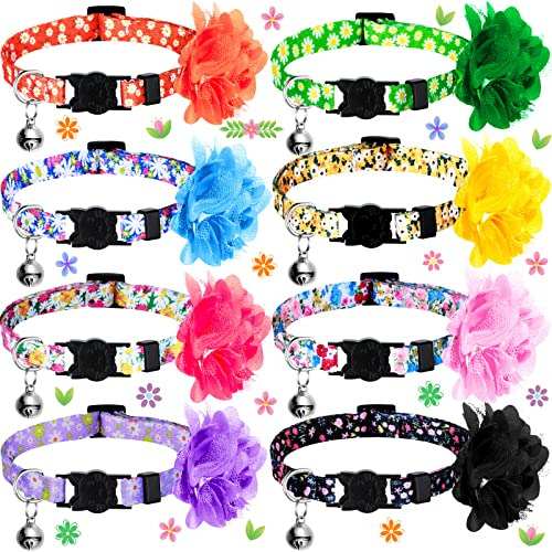 8 Piezas Collares Para Gatos Con Campana Collares Para Gatit