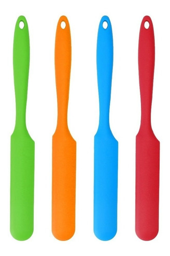 4 Espatulas De Silicona Antiadherente Kit Pastel Multicolor