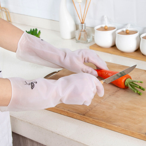 M - Guantes De Limpieza De Goma Delgados E Impermeables Para