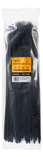 Precintos Plasticos 7,6x400mm Brinna Negro 100u