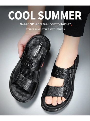 Sandalias De Playa Con Punta Abierta Para Hombre, Zapatillas
