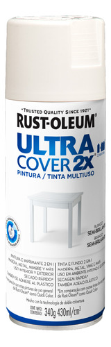 Pintura Aerosol Ultra Cover Colores 340 Ml Rust Oleum Color Blanco Semil Brillante