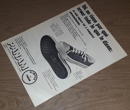 P23 Clipping Publicidad Zapatillas Panam Año 1968 (Usado)