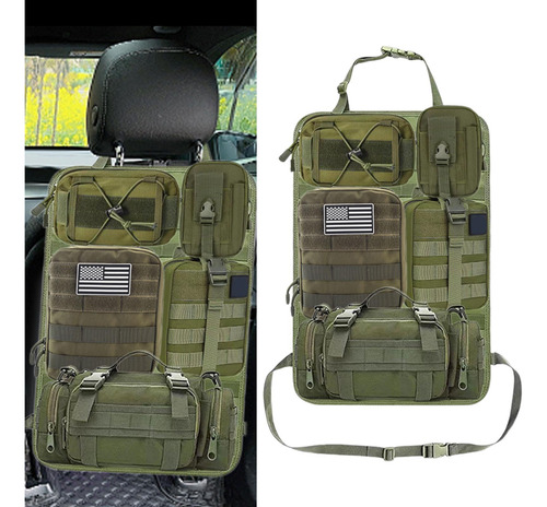 Bolsa Organizadora De Asiento Trasero De Coche, 5 Verde