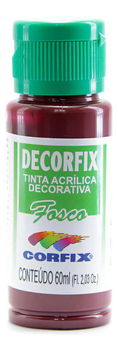 Tinta Acrílica Decorfix Fosca Corfix 60ml Cor Vinho 314